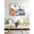 thumbnail image 5 of Thanksgiving Fall Canvas Print Wall Art Framed Canvas Art Wall Decor Pumpkin Eucalyptus Leaves White Pictures Painting Morden Artwork for Living Room Bedroom, Ready to Hang - 16"x20", 5 of 6