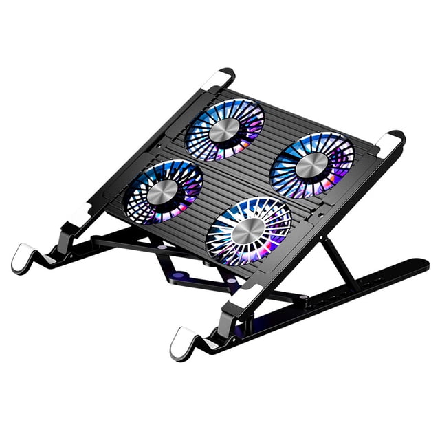 The cooler of game notebook computer, four silent fans, high-speed wind, multi-level height adjustment, light weight, anti-slip comfort, designed for game players and office use