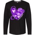 thumbnail image 3 of Inktastic Alzheimers Awareness Purple Ribbon Around Heart Long Sleeve T-Shirt, 3 of 5