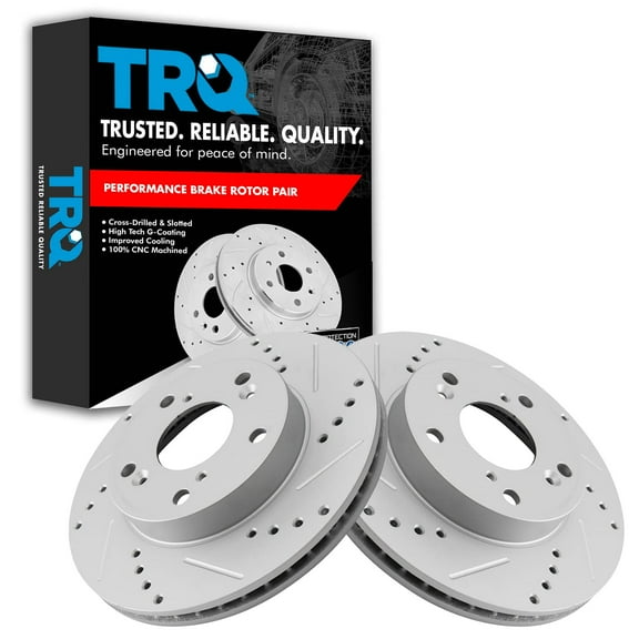 TRQ Front Performance Brake Rotors Set Premium G-Coated Fits Select 2013-2014 Acura ILX 2012-2015 Honda Civic