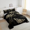 thumbnail image 4 of Erosebridal Skeleton Gothic Bedding Queen Comforter Set, Black Gold Down Comforter, Bohomian Style Decor, Lightweight, 4 of 8