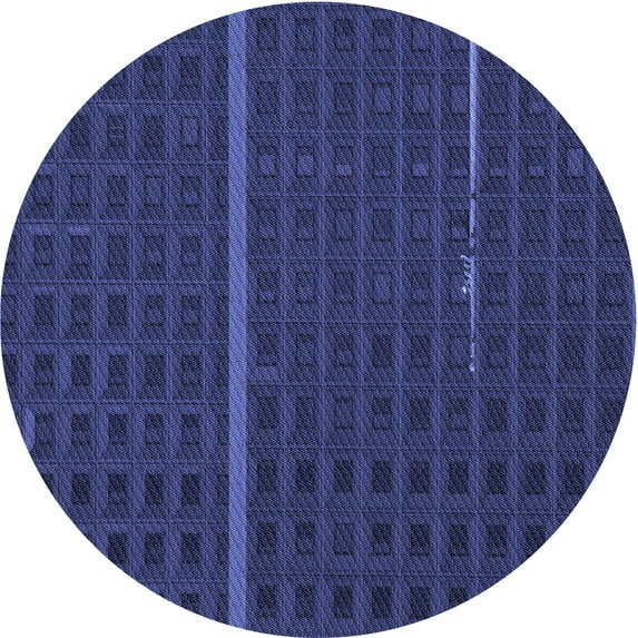Ahgly Company Indoor Round Patterned Royal Blue Area Rugs, 8' Round
