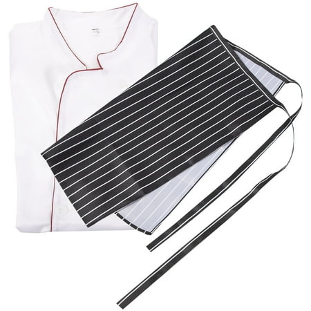 

DINHEAROM 1 Set Chef Coat and Apron for Kitchen Use Short-sleeved White Cloth Baking Aid 26.33x25.94in