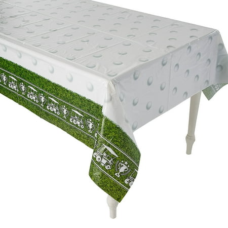 Fun Express 54" x 108" Golf Party Rectangle Plastic Tablecloth