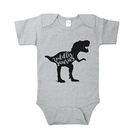 7 ate 9 Apparel Baby s Toddler Dinosaur Onepiece Grey