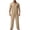 Khaki, variant on Mens Shirts Casual 2 Piece Long Sleeve Button Down Cuban Shirt and Pants Set Summer Beach Outfits (Black,S)