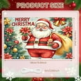 thumbnail image 2 of Santa Claus Design Merry Christmas Banner Poinsettia Pattern Santa Claus Display Golden Bells Christmas Tree Elements Xmas Backdrop for Christmas Party Holiday Decoration Indoor Celebration, 2 of 9