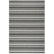 SAFAVIEH Courtyard Xzavier Striped Indoor/Outdoor Area Rug, Black/Grey, 2' x 3'7"