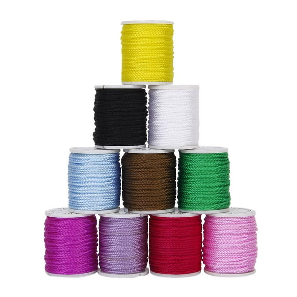 10 rouleaux de fil de fil de perles de cordon en nylon de couleur mélangée  1 mm faisant 