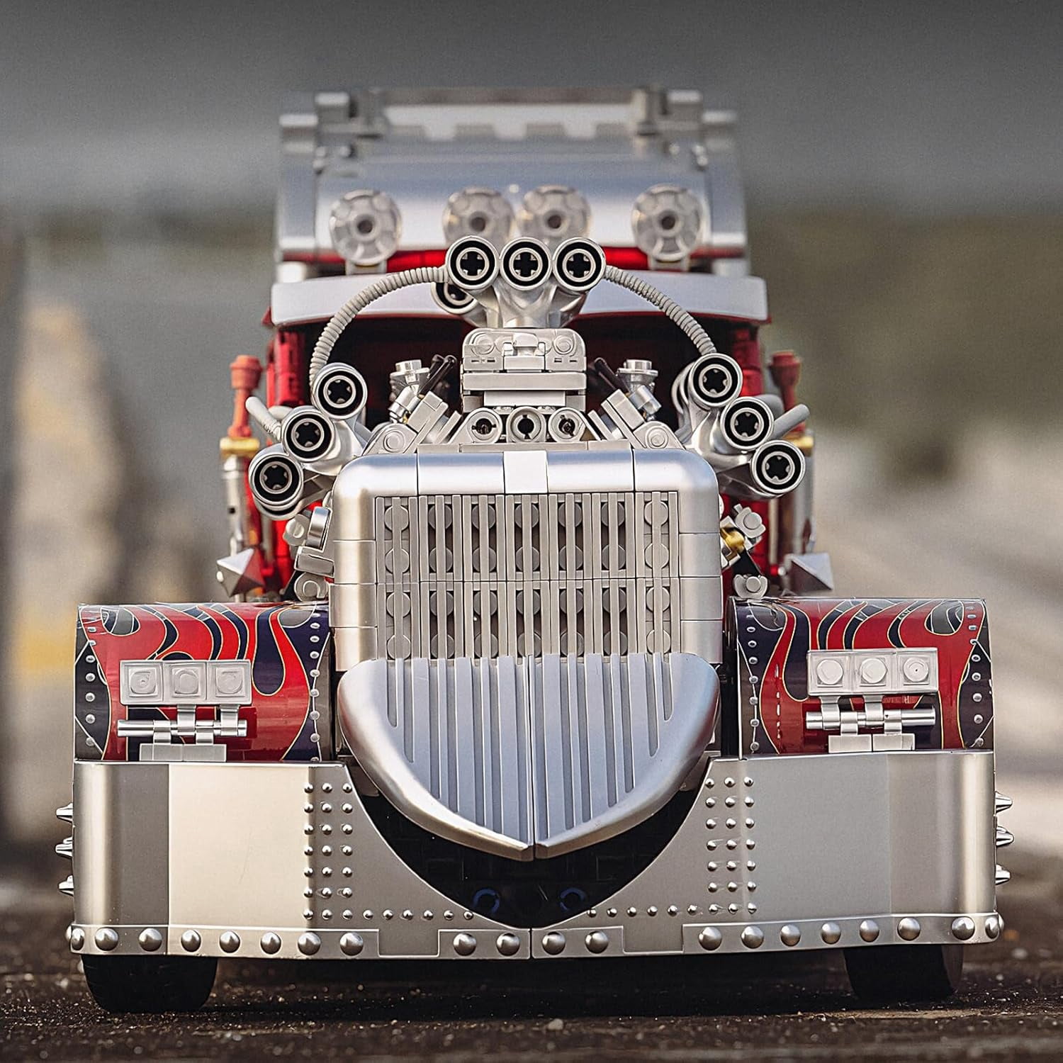 TH-24 Semi Truck Model Car Kits, Advanced Collectible Building Set for Adults, Heavy Monster Truck Toy with Powerful 24-Cylinder Engine, Home or Office Décor, Gift for Engineering Vehicles Lover