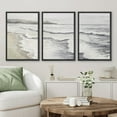 thumbnail image 2 of PixonSign Framed Canvas Print Wall Art Set Storm Cloud Beach Shore Waves Nature Wilderness Fine Art Illustrations Decorative Multicolor Landscape Rustic Country/Farmhouse - 24"x36"x3 Black, 2 of 5