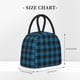 thumbnail image 2 of Balery Blue Black Plaid Bolsa de Almuerzo para Mujeres, Caja de Almuerzo, Bolsa de Almuerzo Pequeña Impermeable, Tote de Almuerzo Reutilizable con Gran Capacidad, 2 of 6