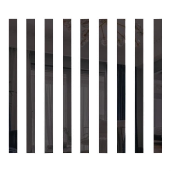Keimprove 10Pcs Acrylic Mirror Wall Stickers Self Adhesive Removable Striped Design Mirror Decal for Home Living Room Bedroom Background Decor