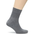 thumbnail image 3 of Hugh Ugoli Men's Loose Diabetic Ankle Socks Bamboo, Wide, Thin, Seamless Toe and Non-Binding Top, 4 Pairs, Melange Gray, Shoe Size: 11-13, 3 of 5