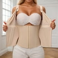 thumbnail image 4 of LEKDFST Beige Waist Trainer Corset for Women Tummy Control Sport Workout Body Shaper Vest Womens Postpartum Gym Zipper and Hooks Corset Tops S, 4 of 7
