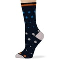 thumbnail image 6 of 7BIGSTARS KINGDOM Women Cotton Crew Fun Socks -4 Pack Medium - Stripe - Polka Dot - Bubble -Sock Size: 9-11, Shoe Size: 5-9, Blue, Dark Navy, Orange, Grey, 6 of 10