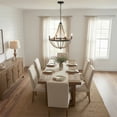 thumbnail image 6 of Skali 6-Light Wood Bead Chandelier with Matte Black Finish, 6 of 6