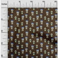 thumbnail image 2 of oneOone Cotton Poplin Brown Fabric Circus Sewing Material Print Fabric By The Yard 56 Inch Wide, 2 of 5