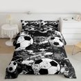 thumbnail image 2 of Homewish Boys Football Print Bedding Comforter Set, Cartoon Soccer Player Twin Comforter Sets, Black White Watercolor Reversible Bedding Set, Luxury Bedroom Decor, 2-Piece, 2 of 8