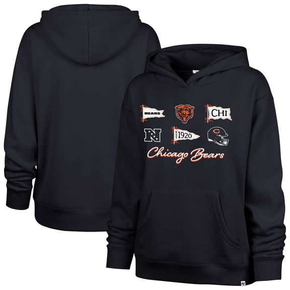 Women's '47  Navy Chicago Bears Bow & Banners Naomi Hoodie