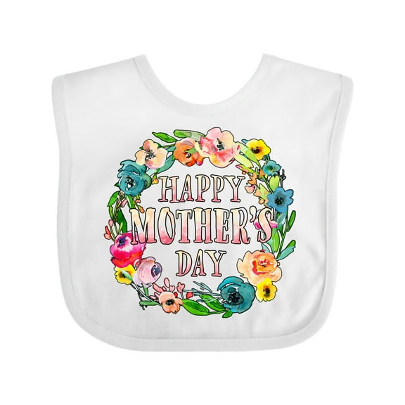 Inktastic Happy Mother's Day- Flowers Boys or Girls Baby Bib
