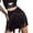 Black, variant on Womens Skirts Irregular Fringe Latin Dance Mini Skater Skirts Elastic Stage Practice Festival Skirts
