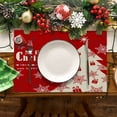 thumbnail image 4 of Ramiter Napperons Rouges de Noël Imperméables pour Table à Manger 32 X 21 Cm Saisonnier Hiver Noël Flocons de Neige Vacances Tapis de Table Lavables Ronds Petits Tapis de Table, 4 of 4