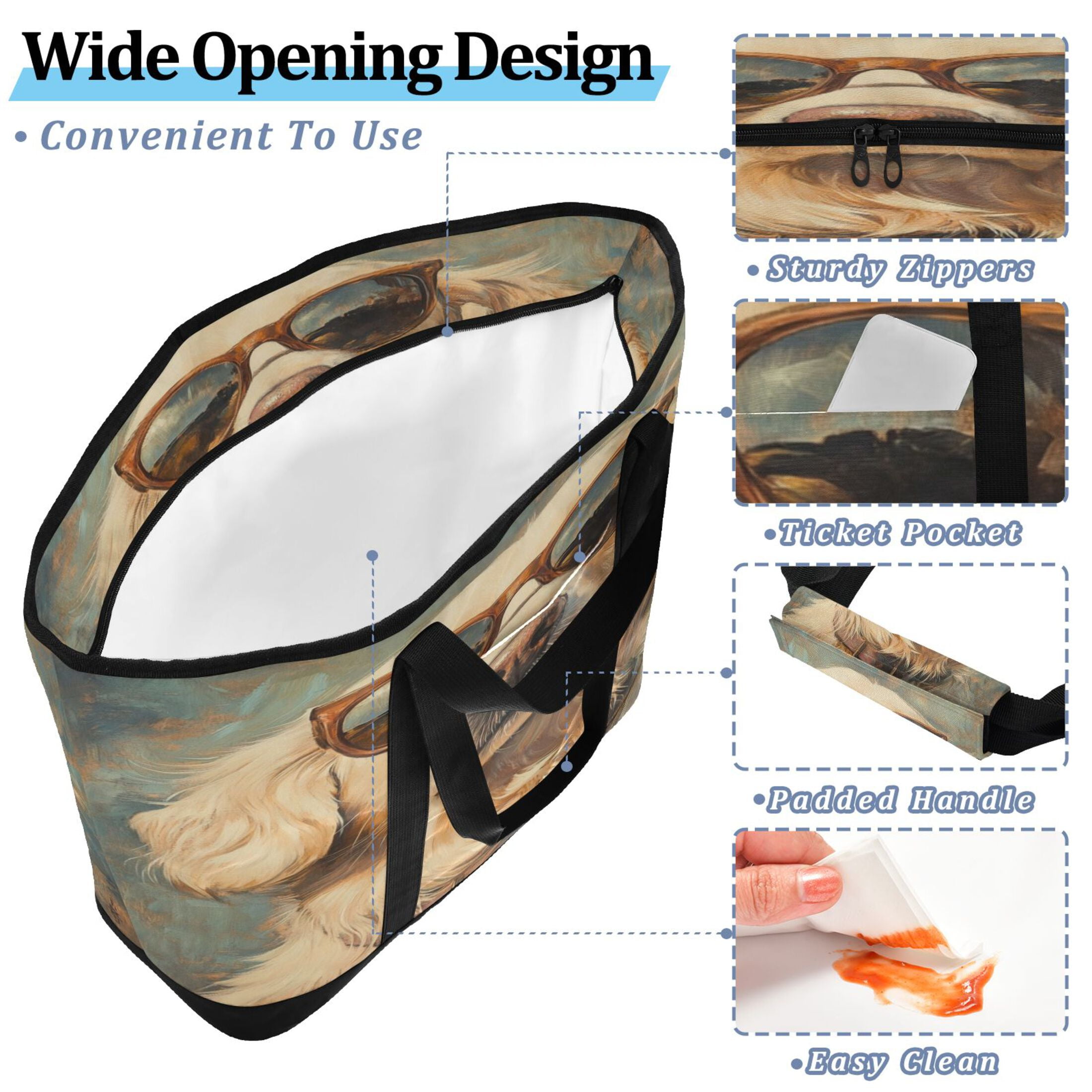 Large Hand-held Ice Pack Picnic Bag Insulation and Refrigeration Suitable for Shopping Picnics and Camping Cartoon Cool Dog