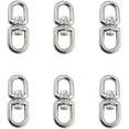 thumbnail image 1 of 6 Pieces M4 Stainless Steel Rotating Hasps Dog Chain Connecting Stainless Steel Ring Rope Connect Shackle Connector Figure 8 Steering Hook Dog Chain Buckle, 1 of 1