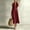 Wine, variant on Women's V Neck Sleeveless Self Belt Midi Dress, Fake Two Tone Layered Loose Casual Dress with Side Pockets Blue XL(XL)
