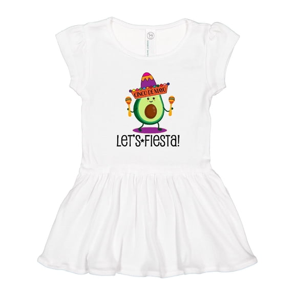 Inktastic Cinco De Mayo Lets Fiesta Avocado Girls Toddler Dress