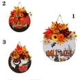 thumbnail image 6 of For Home Pumpkin Thanksgiving Happy Halloween Welcome Sign Wooden Hanging Plaque Door Wall Decorations Artificial Flowers 2, 6 of 6