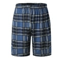 thumbnail image 4 of Pxiakgy women's sleepwear Mens Fashion Casual Plaid Printed Elastic Waist Shorts Home Pants Pajamas Navy Blue + M, 4 of 8