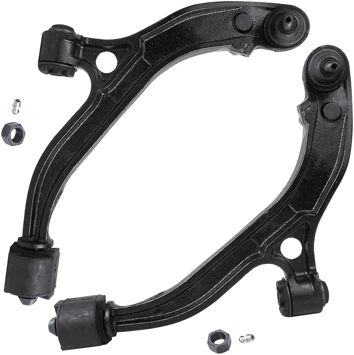 Detroit Axle - 12pc Front Suspension Kit for Chrysler Town & Country Voyager Dodge Grand Caravan, Lower Control Arms Sway Bars Inner Outer Tie Rods Boots 2001 2002 2003 Replacement Struts Shocks