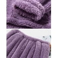 thumbnail image 5 of Women' s Fluffy Pajamas Set Fleece Pullover Pants Loose Plush Sleepwear,Purple,Large, 5 of 7