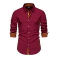 thumbnail image 1 of 2025 Camisa informal de manga larga para hombre: material resistente, versátil para el trabajo o las vacaciones, 1 of 4