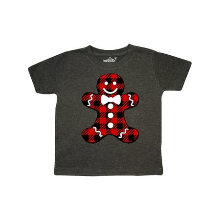 

Inktastic Buffalo Plaid Gingerbread Man Gift Toddler Boy or Toddler Girl T-Shirt