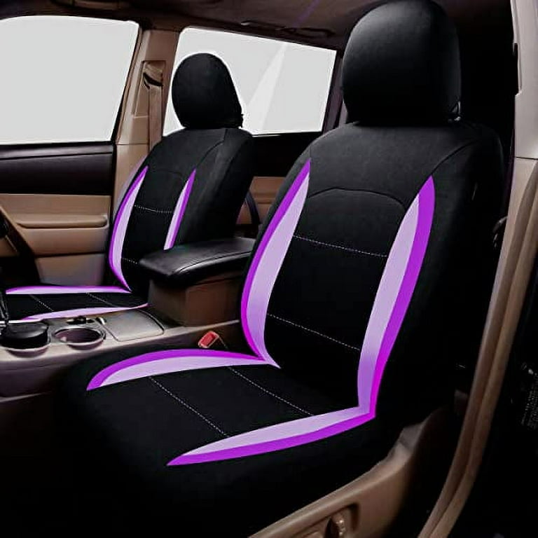 Burgundy Universal Car Seat Covers Flying Banner Black Purple
