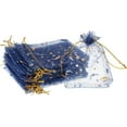 thumbnail image 2 of 50PCS Moon Star Organza Bags, 3X4 Organza Jewelry Candy Bags, Mixed Color Organza Favor Bags Gift Pouch with Drawstring for Wedding Party, 2 of 7