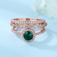 thumbnail image 2 of Eemrald and Crystal 3 Pair Stackable Ring in 14K Rose Gold Plated, 2 of 6