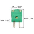 thumbnail image 2 of K Type Thermocouple Wire Connectors Male Plug Adapter High Temperature 220°C(428°F) Green 3pcs, 2 of 6