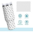 thumbnail image 5 of 30 oz Tumbler with Handle Lid and Straw Insulated Water Tumbler Stainless Steel Water Cup Mug Bottle Reusable Cup Holder Friendly Polka Dot White, 5 of 6