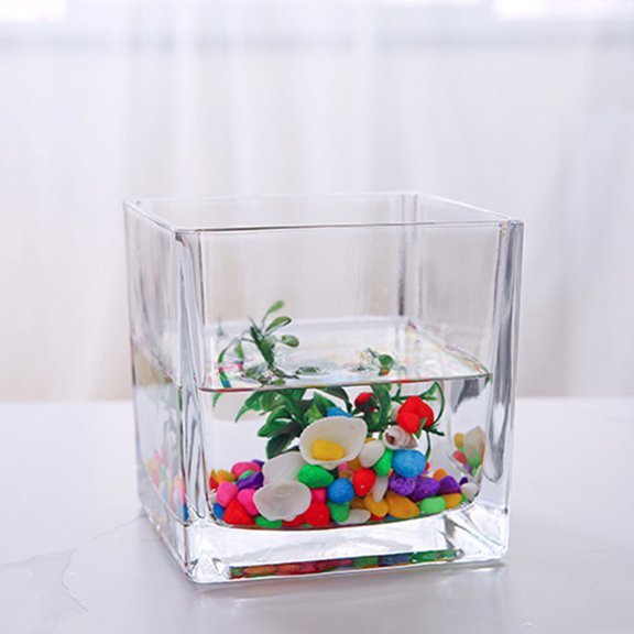 OUNONA 2 Pcs Short Vase Square Hydroponic Vessels Office Decoration