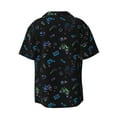 thumbnail image 6 of Lsque Gamepads print Men's Cuban Collar Short Sleeve Shirt Summer Beachwear Casual Button Down Fashionable Vacation Leisure Shirt-Large, 6 of 7
