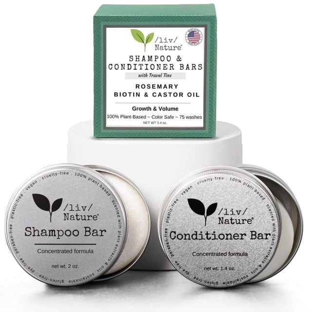 Set de champú en barra y acondicionador /liv/ Nature Rosemary, paquete de 2