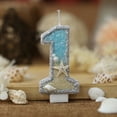 thumbnail image 1 of Velas digitales con purpurina, decoración de pastel de cumpleaños, estrella de mar, playa, verano, 0-9, decoración de pastel de fiesta temática con el océano, 1 ud.,1, 1 of 7