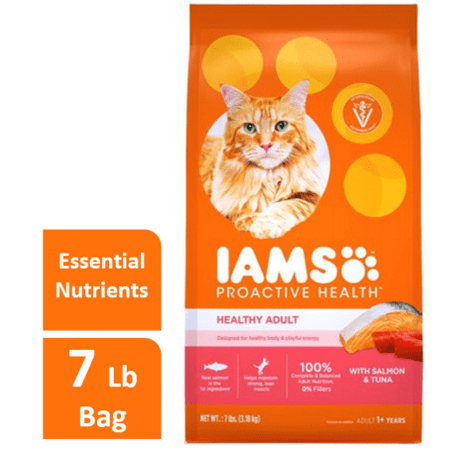 - Iams Proactive Health Healthy Adult with Salmon & Tuna Dry Cat Food, 7 lb