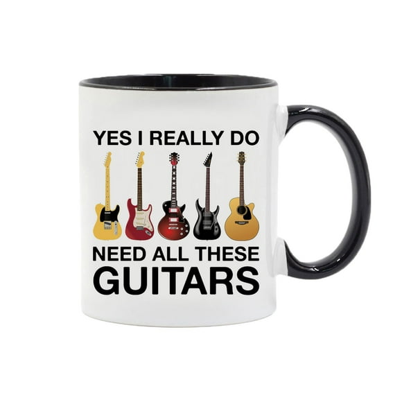 Soidarity Taza con patrón de guitarra, adecuada para el hogar y la oficina, hotel, cerámica, familia, taza de cerámica Kits de desorden para acampar guitarra 2