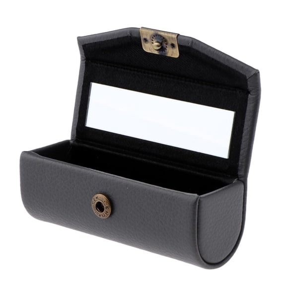 Caja de Maquilje Recipientes Joyas de Bálsamo Contenedor con Gris Zulema Estuche para barra de labios con espejo