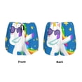 thumbnail image 6 of Goofa Cool Unicorn Star Golden Printed Women 2 in 1 Running Shorts,Quick Dry Athletic Workout Shorts,High Waisted Athletic Shorts with Liner Pockets-XX-Large, 6 of 9